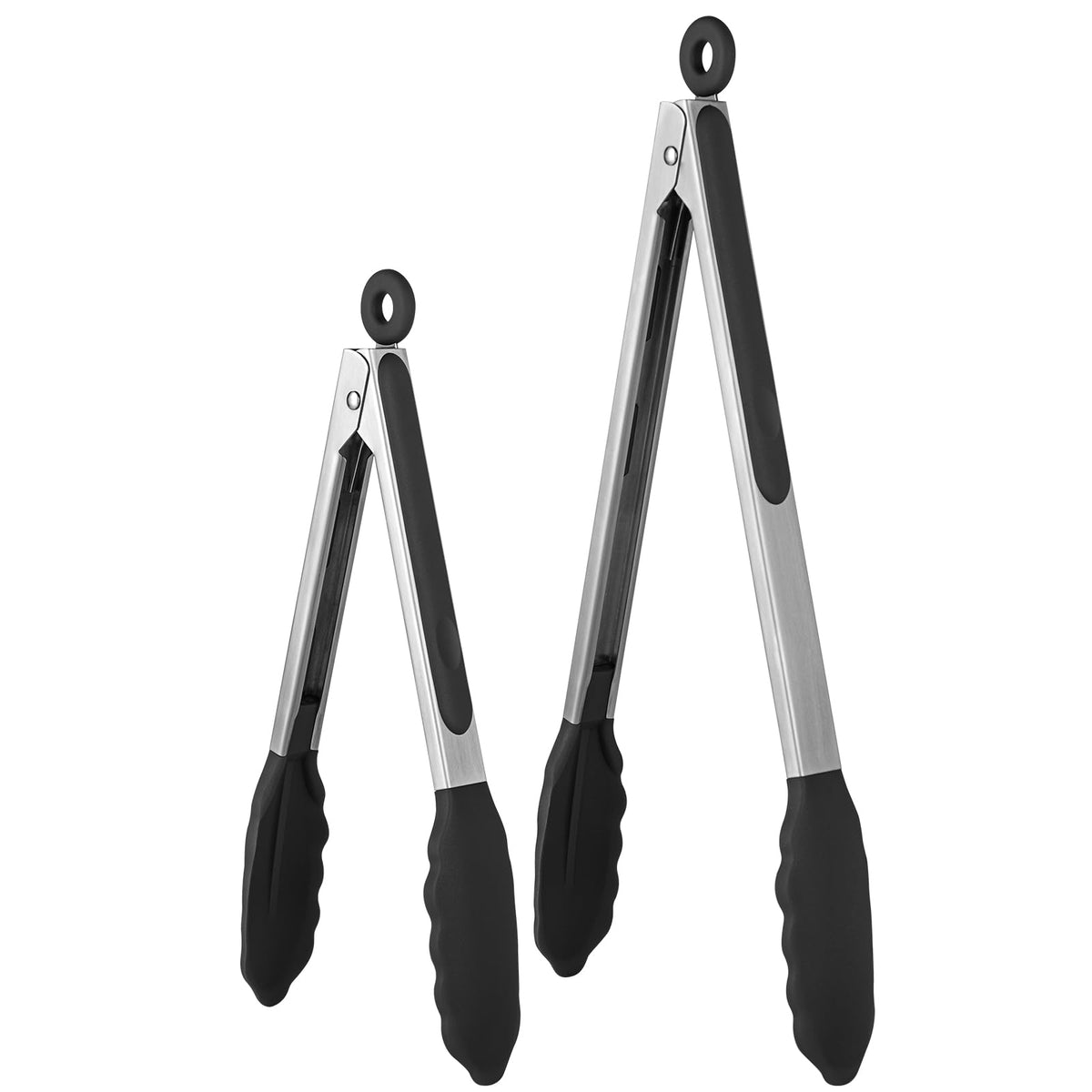 U-Taste Kitchen Tong for Cooking, 600ºF Heat-Resistant Silicone, 7in/Black