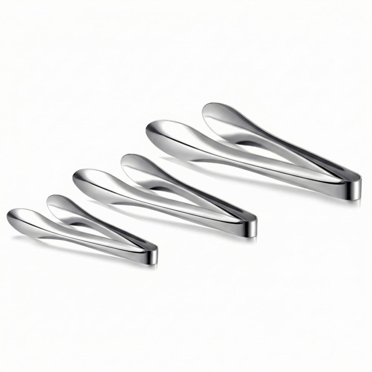 2 Pack Silver Polished Serving Tongs 6 Inch,9 Inch