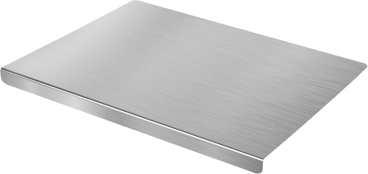 HUAKENER Large Stainless Steel Cutting Board for Kitchen, with Silicone Mat