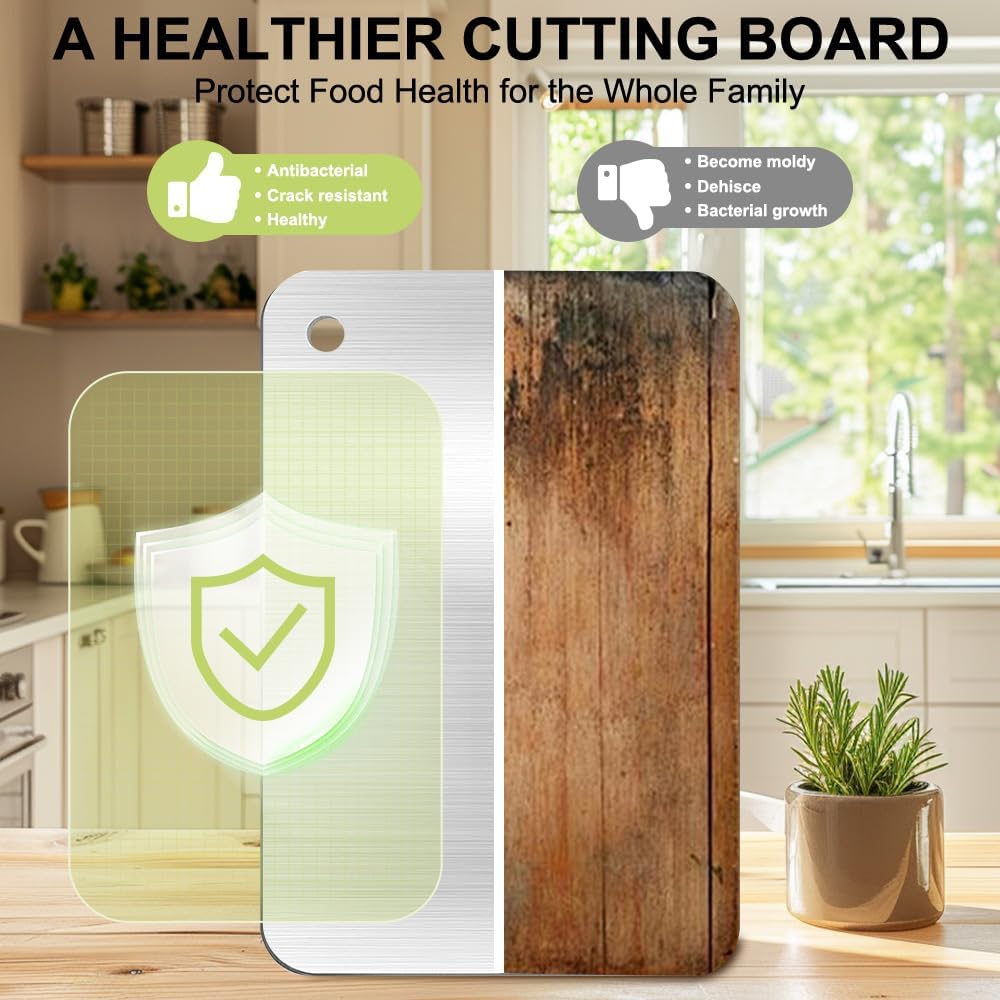 Titanium Cutting Board for Kitchen, Metal Non Stick Chopping Board