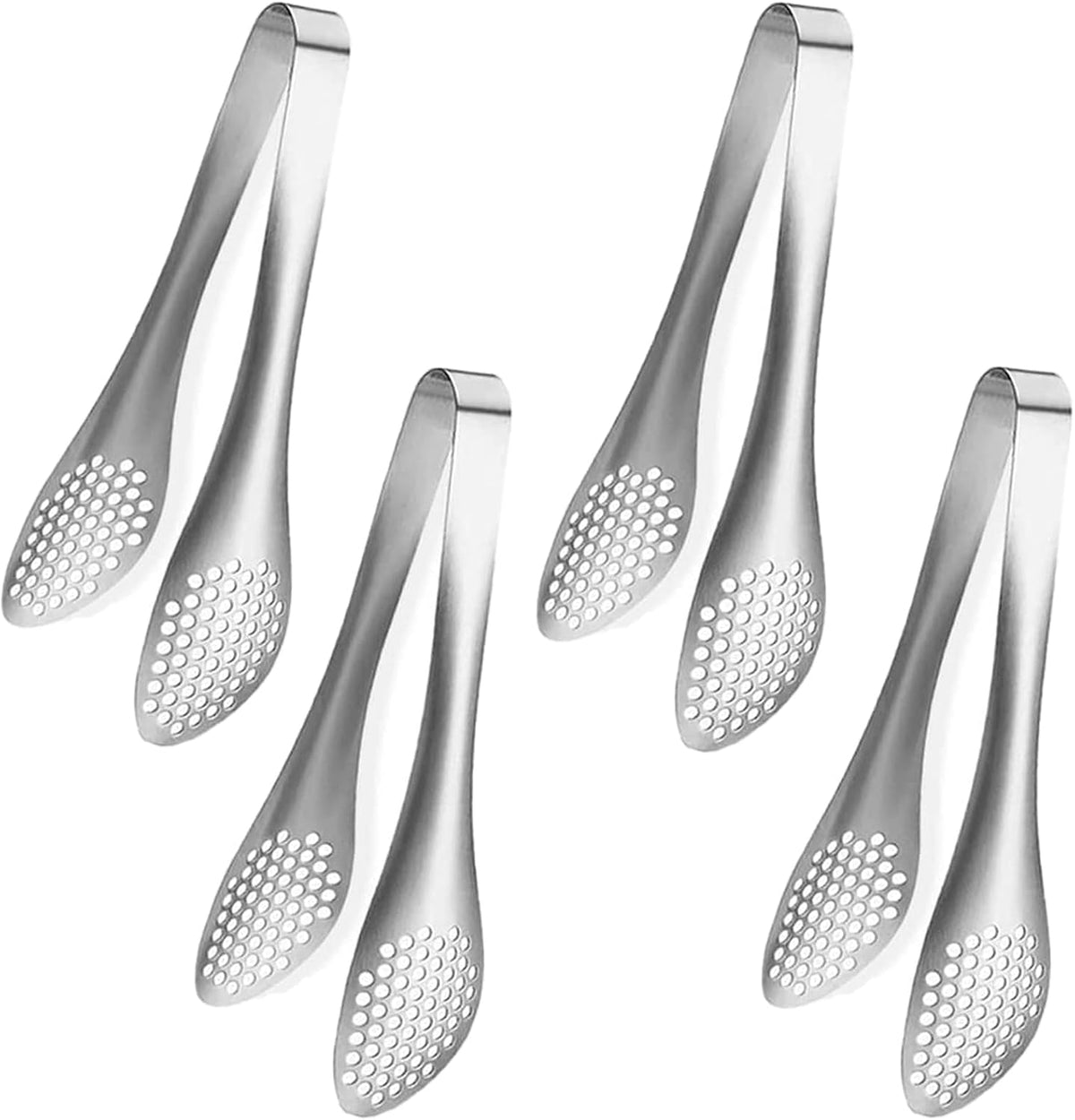 Mini Serving Tongs Gold Tongs 5 Inch Stainless Steel Serving Utensils Small Tongs for Appetizers Sugar Tongs Ice Tongs Tea Party Set of 4 (5 Inch Gold)