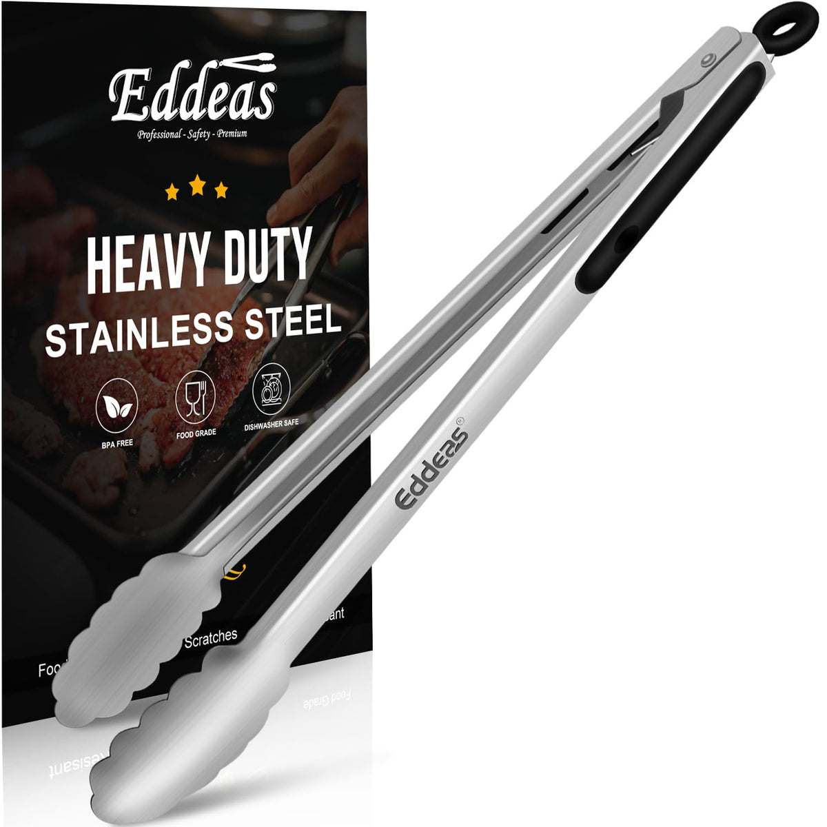 Tongs For Cooking Up to 600 °F Metal Kitchen Tongs 3PCS 7,9,12 Inch