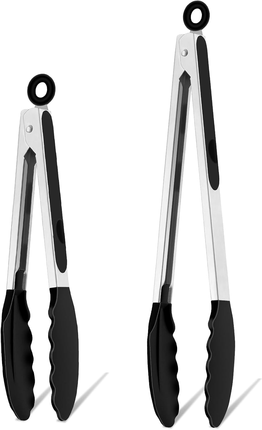 TeamFar Kitchen Tongs, 9"&12" Stainless Steel Heat Resistant Cooking Tongs