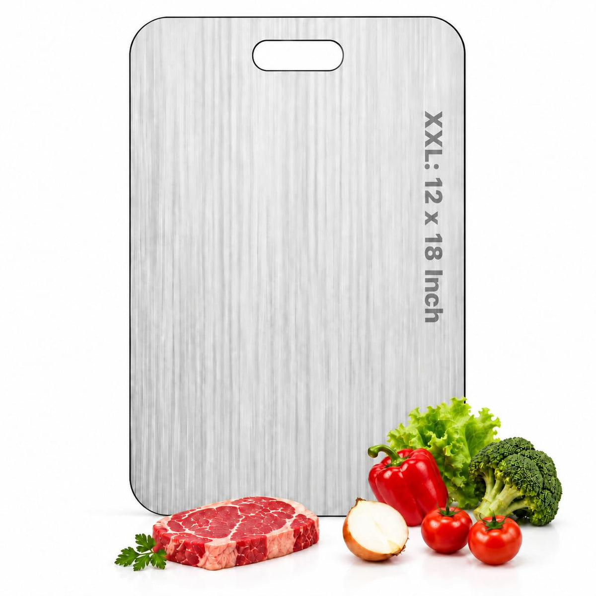Katori Titanium Cutting Boards for Kitchen-100% Pure Titanium Cutting Board set Double Sided Non Toxic Titanware Chopping Board,Dishwasher Safe Metal Cutting Boards FathersDay Gifts(1PC-S-8x11.5In)