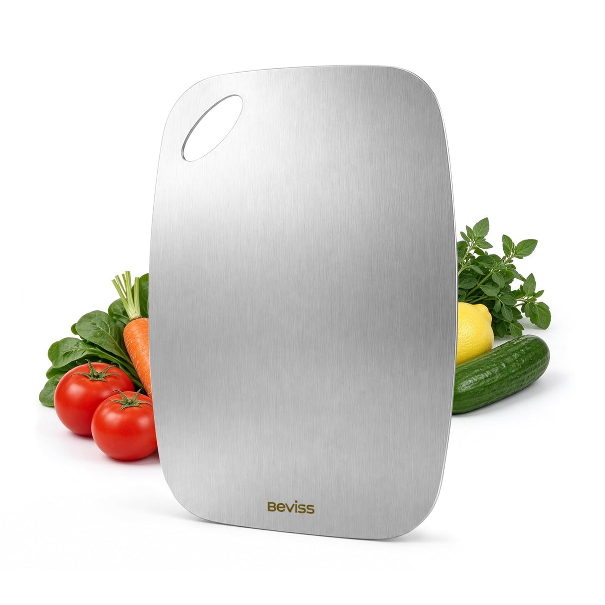 Cutting Board, 100% Pure 18/8 Stainless Steel Cutting Board Double Sided,Chopping Board for Kitchen, Dishwasher Safe Chopping Board for Meat, Vegetables or Fruit(11.5"L x 8"W)