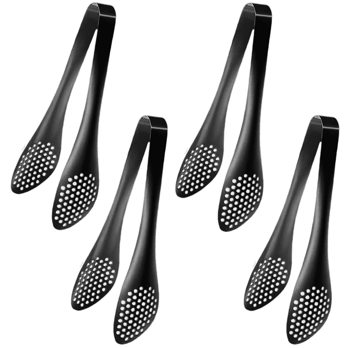 Mini Serving Tongs Gold Tongs 5 Inch Stainless Steel Serving Utensils Small Tongs for Appetizers Sugar Tongs Ice Tongs Tea Party Set of 4 (5 Inch Gold)