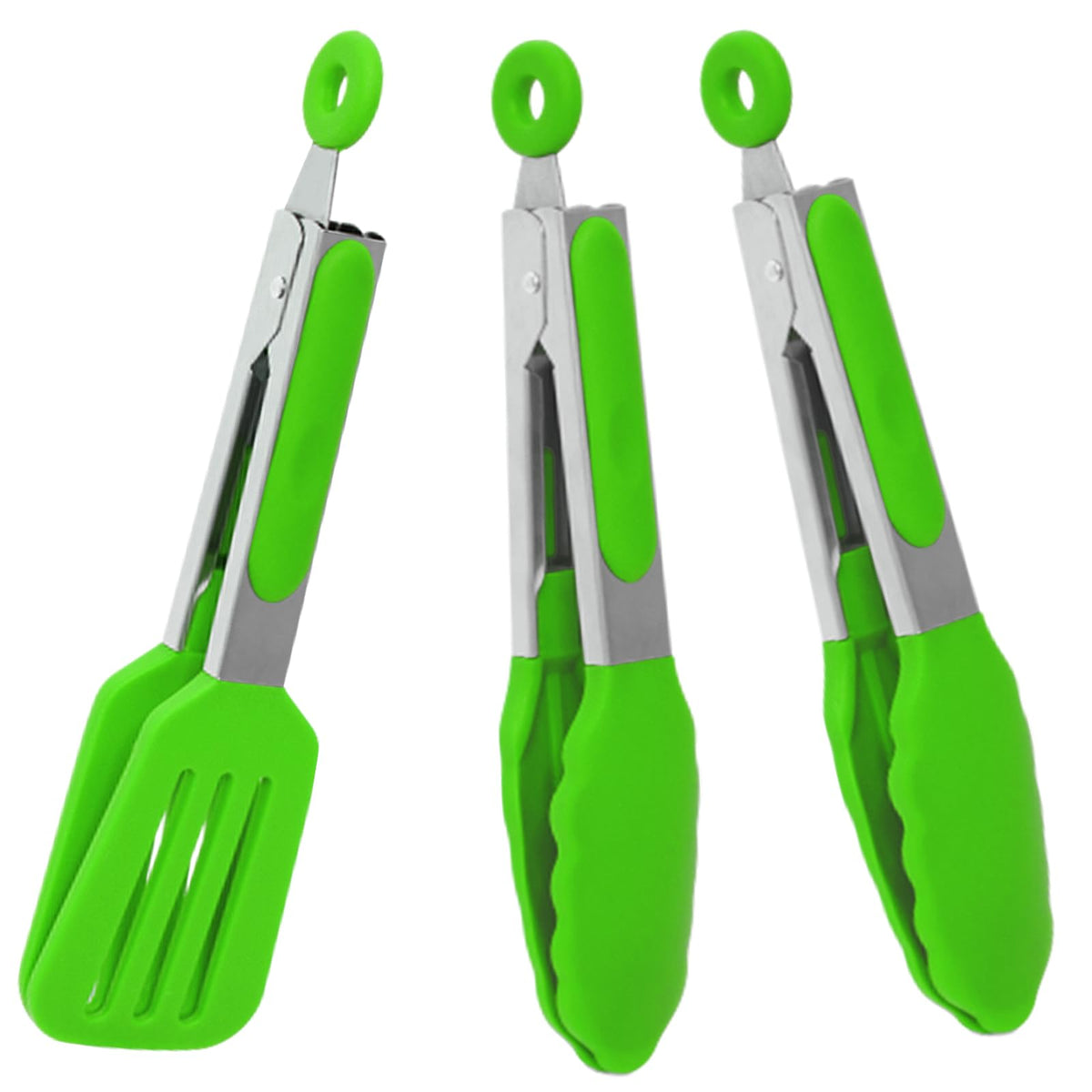 7 inch Mini Silicone Serving Tongs with Silicone Tips Set of 3