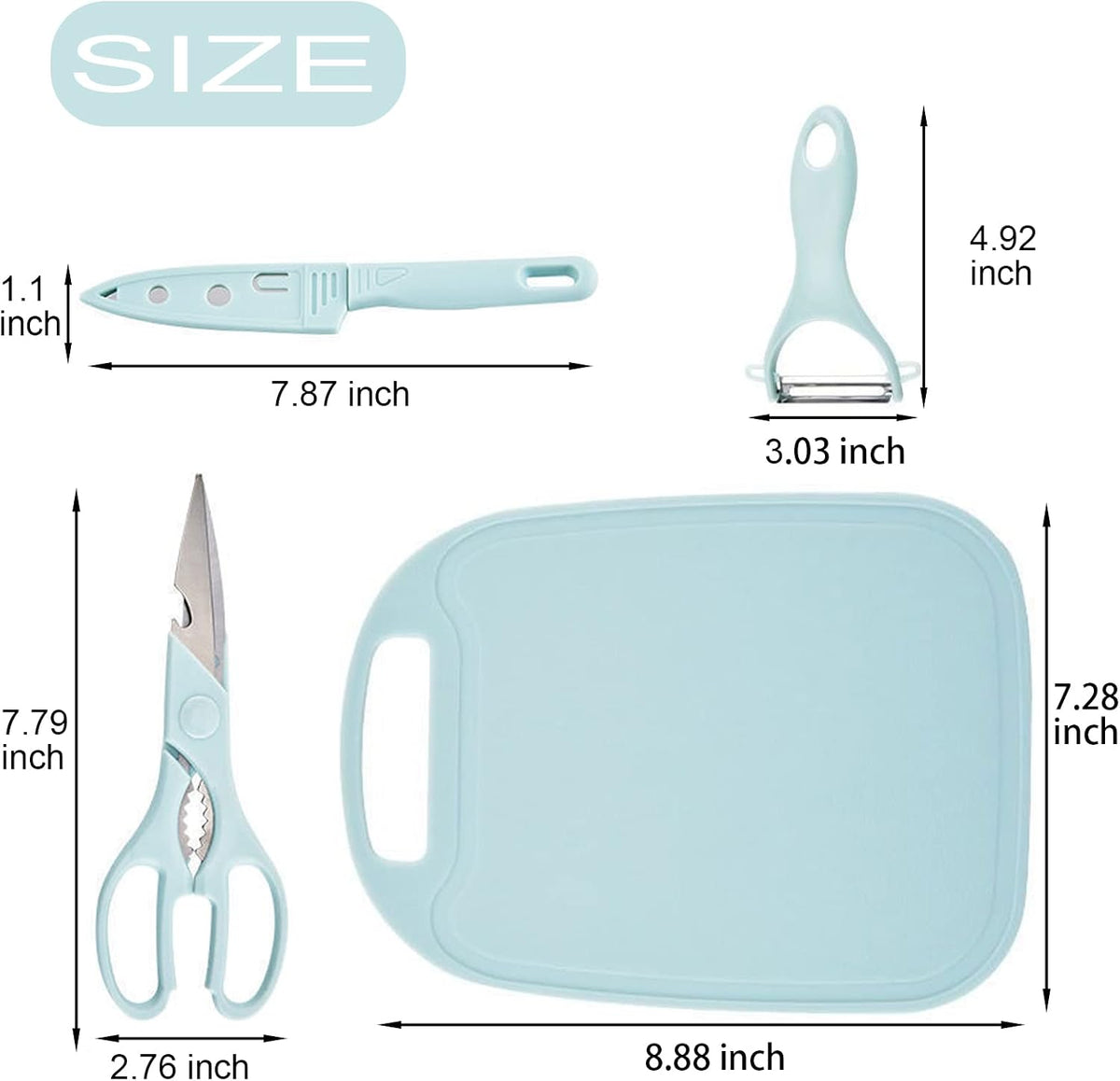 Magicorange Travel Cutting Board Set, 4 Pcs Portable Mini Camping Knife Set