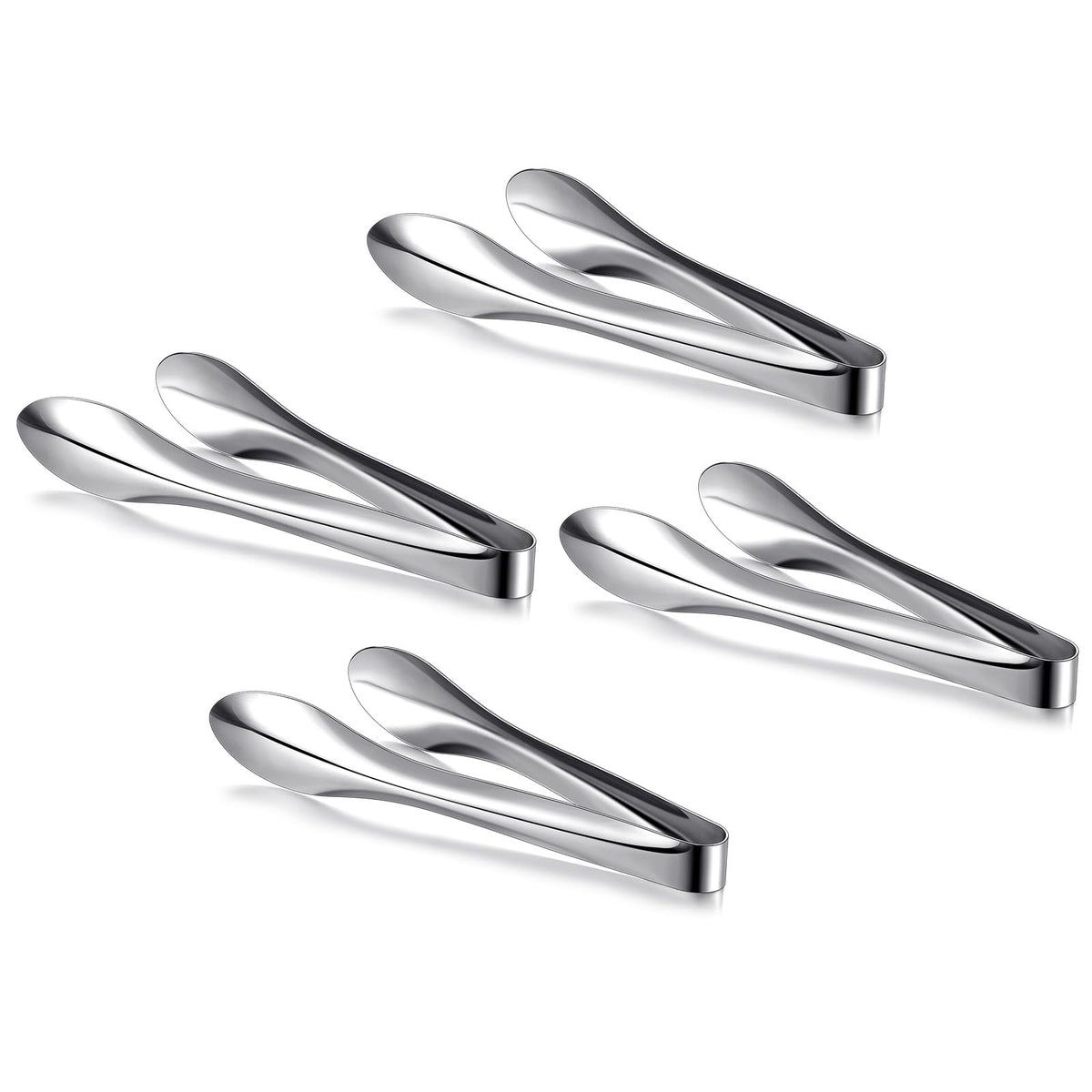 2 Pack Silver Polished Serving Tongs 6 Inch,9 Inch