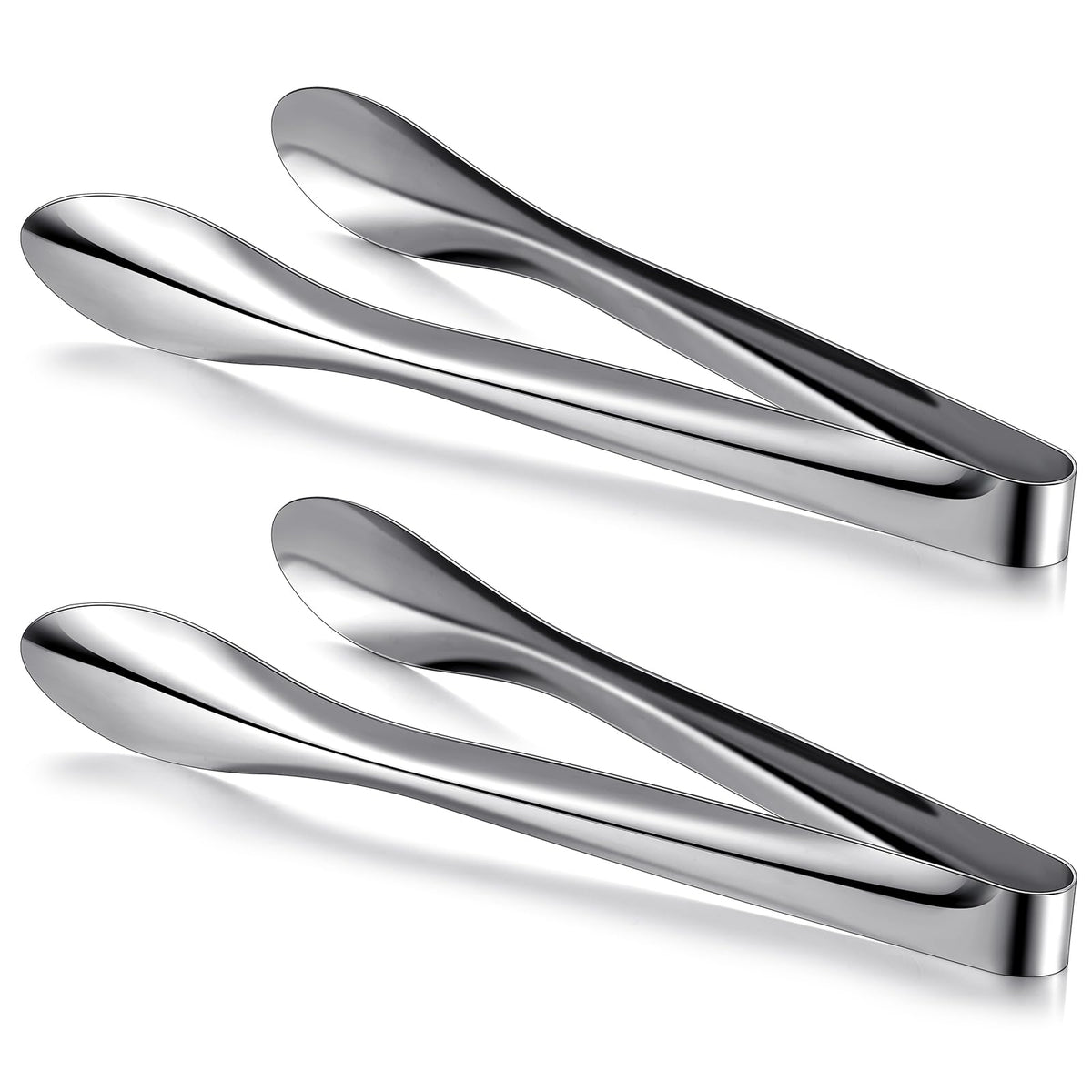 2 Pack Silver Polished Serving Tongs 6 Inch,9 Inch