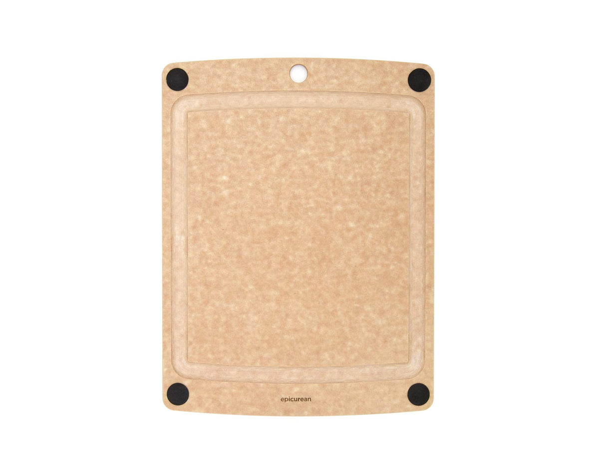 Epicurean All-In-One Cutting Board with Non-Slip Feet and Juice Groove - Non-toxic, Dishwasher Safe, Made in the USA, 10" x 7", Nutmeg