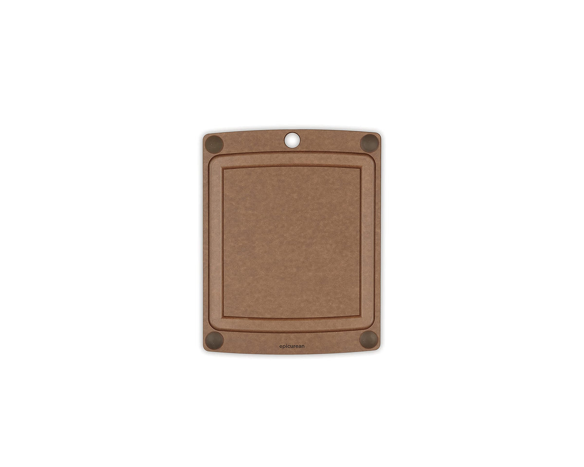 Epicurean All-In-One Cutting Board with Non-Slip Feet and Juice Groove - Non-toxic, Dishwasher Safe, Made in the USA, 10" x 7", Nutmeg