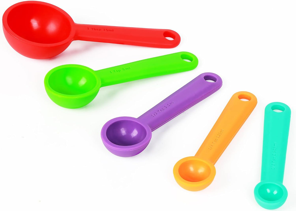 Silicone Measuring Spoons Set of 5, Assorted Colors