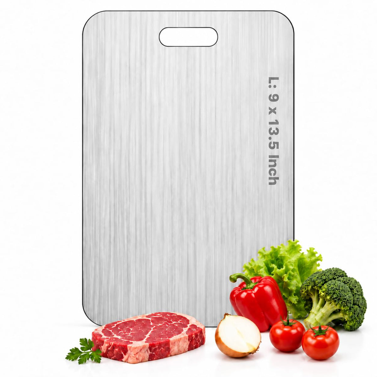 Katori Titanium Cutting Boards for Kitchen-100% Pure Titanium Cutting Board set Double Sided Non Toxic Titanware Chopping Board,Dishwasher Safe Metal Cutting Boards FathersDay Gifts(1PC-S-8x11.5In)