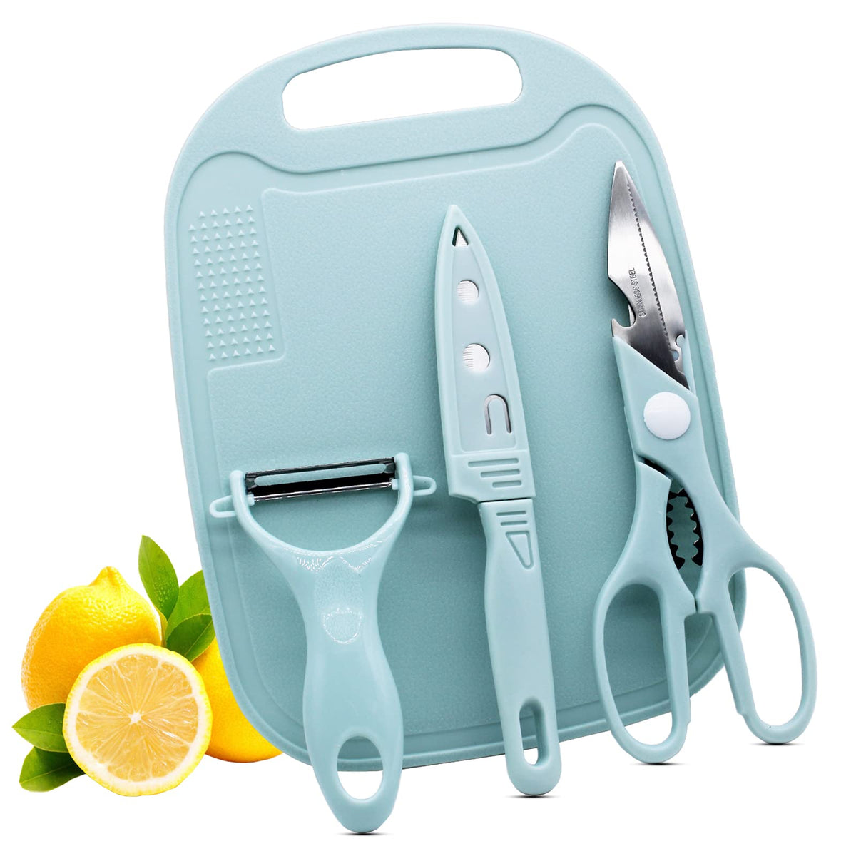 Magicorange Travel Cutting Board Set, 4 Pcs Portable Mini Camping Knife Set
