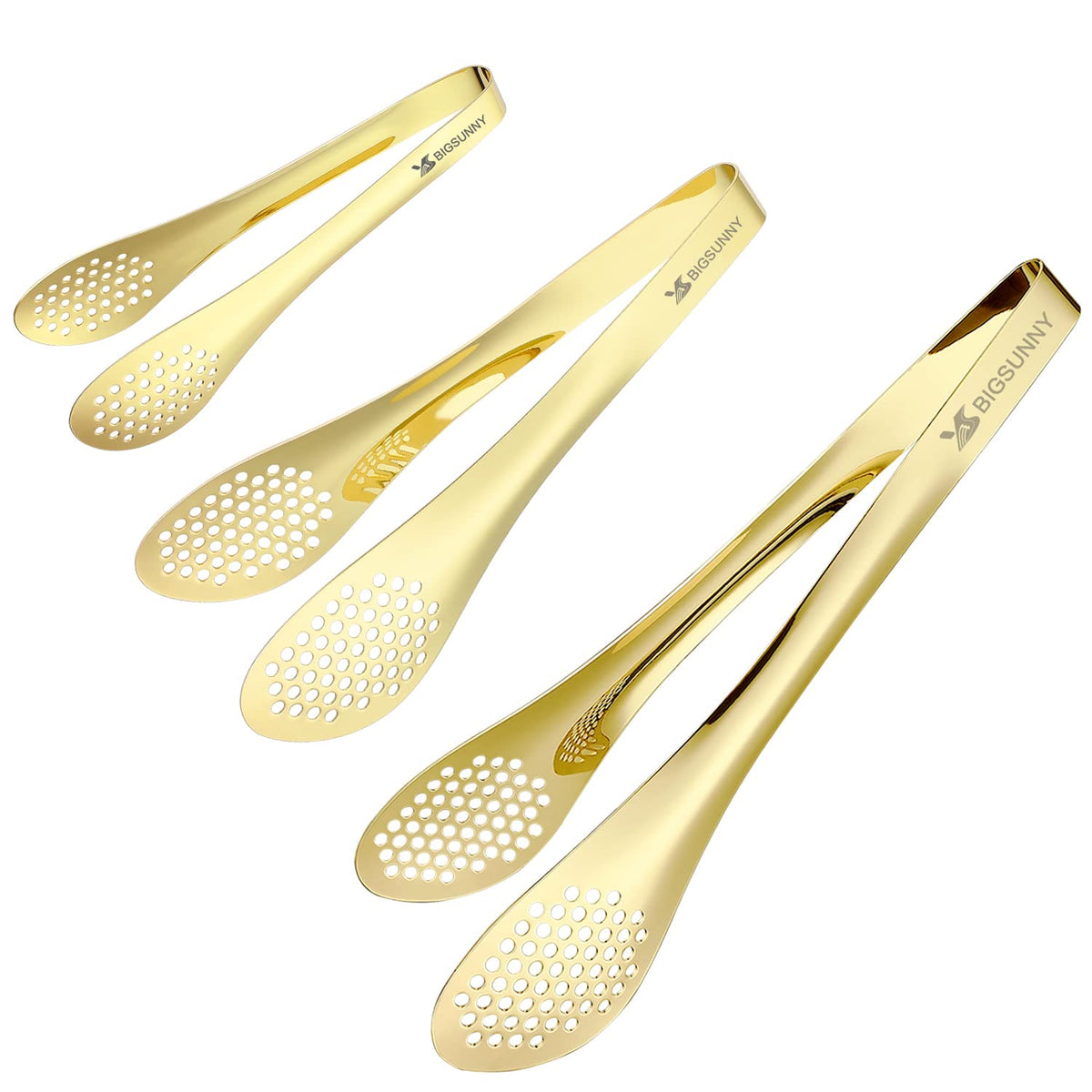 MSY BIGSUNNY 9 inch Buffet Tongs, Set of 2 Stainless Steel Food Serving Tongs