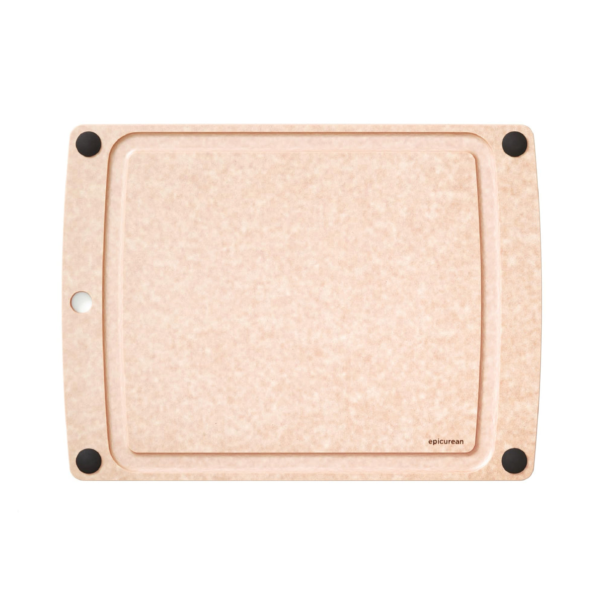 Epicurean All-In-One Cutting Board with Non-Slip Feet and Juice Groove, 10" × 7", Natural/Black