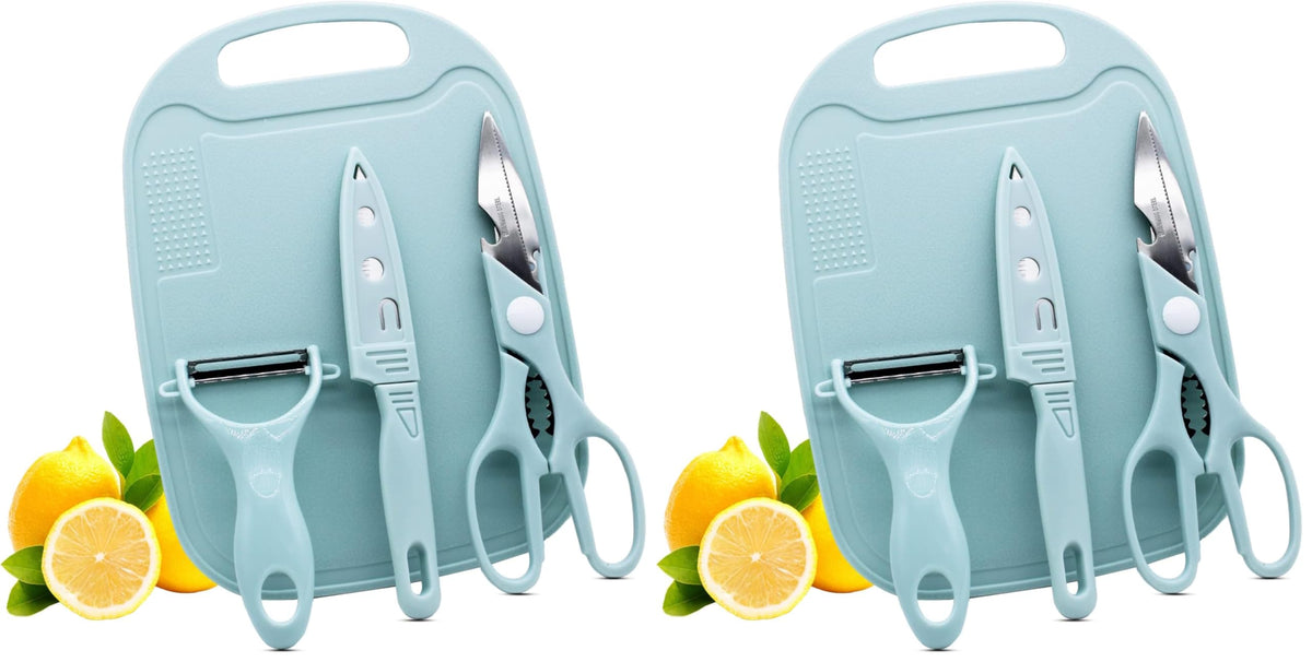 Magicorange Travel Cutting Board Set, 4 Pcs Portable Mini Camping Knife Set