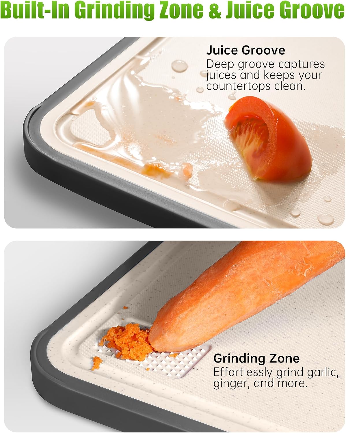 Titanium Cutting Board for Kitchen 15" x 10", 2-in-1 Cutting Mat