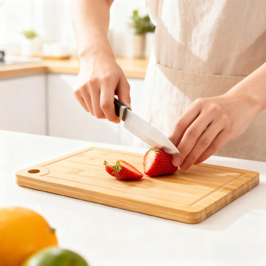 Small Bamboo Cutting Boards with Juice Groove (11" x 7.8"), No Toxic Wooden Chopping Board for Kitchen, Charcuterie Board, Wooden Cutting Board for Meat, Cheese, Fruits, and Vegetables