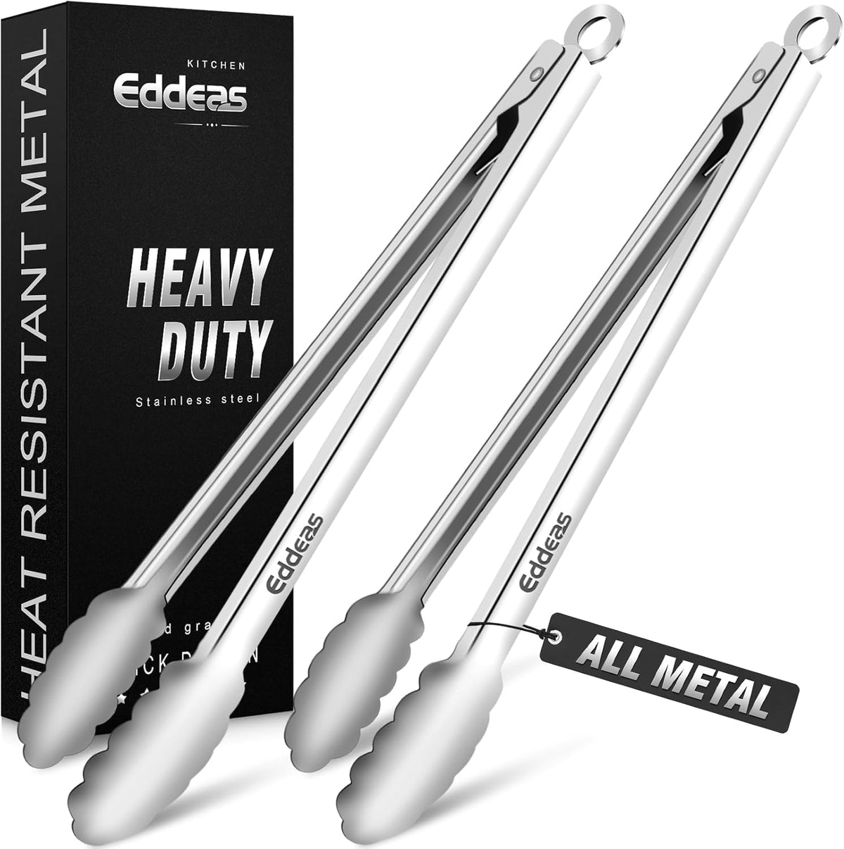 Metal Tongs For Cooking Up To 600°F Kitchen Tongs 2PCS - 9", 12 inch