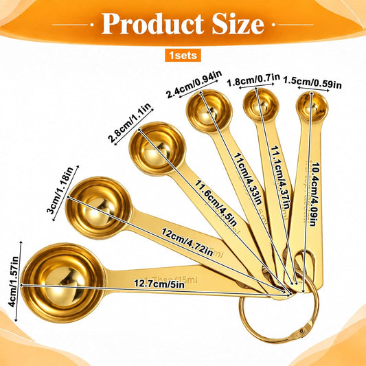 6 Piece Measuring Spoons Set, Stainless Steel Measuring Spoons
