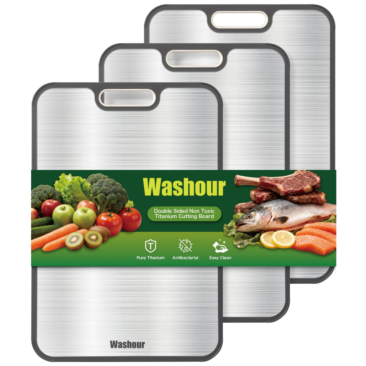 Titanium Cutting Board for Kitchen 15" x 10", 2-in-1 Cutting Mat
