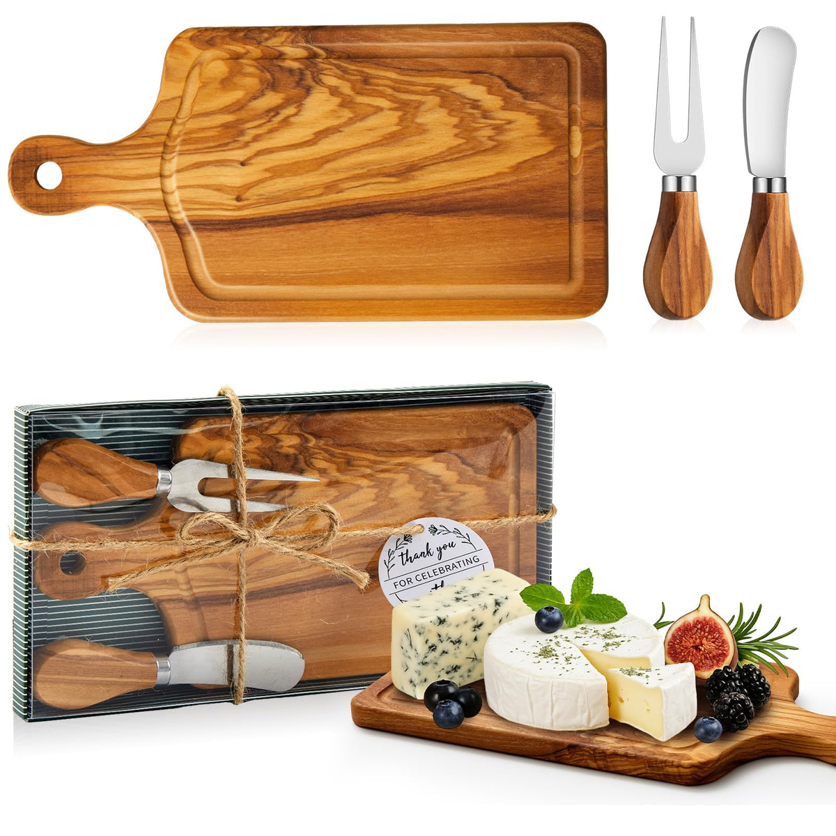 Ziliny 1 Sets Baby Shower Prizes Mini Charcuterie Board, Acacia Wood