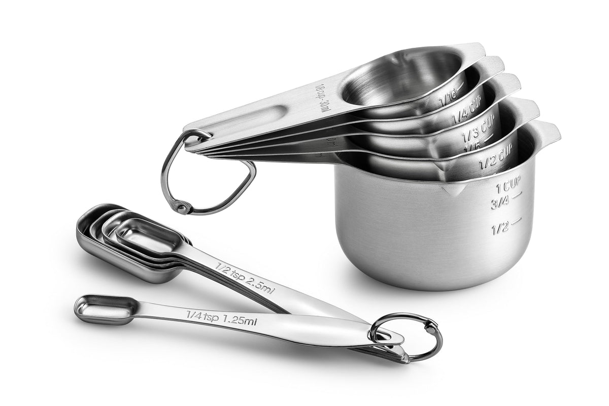 Spring Chef Stainless Steel Measuring Spoons Set of 8 with Leveler