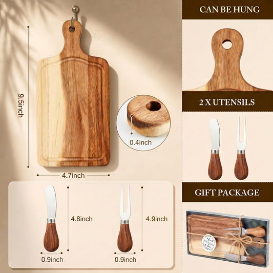 Ziliny 1 Sets Baby Shower Prizes Mini Charcuterie Board, Acacia Wood