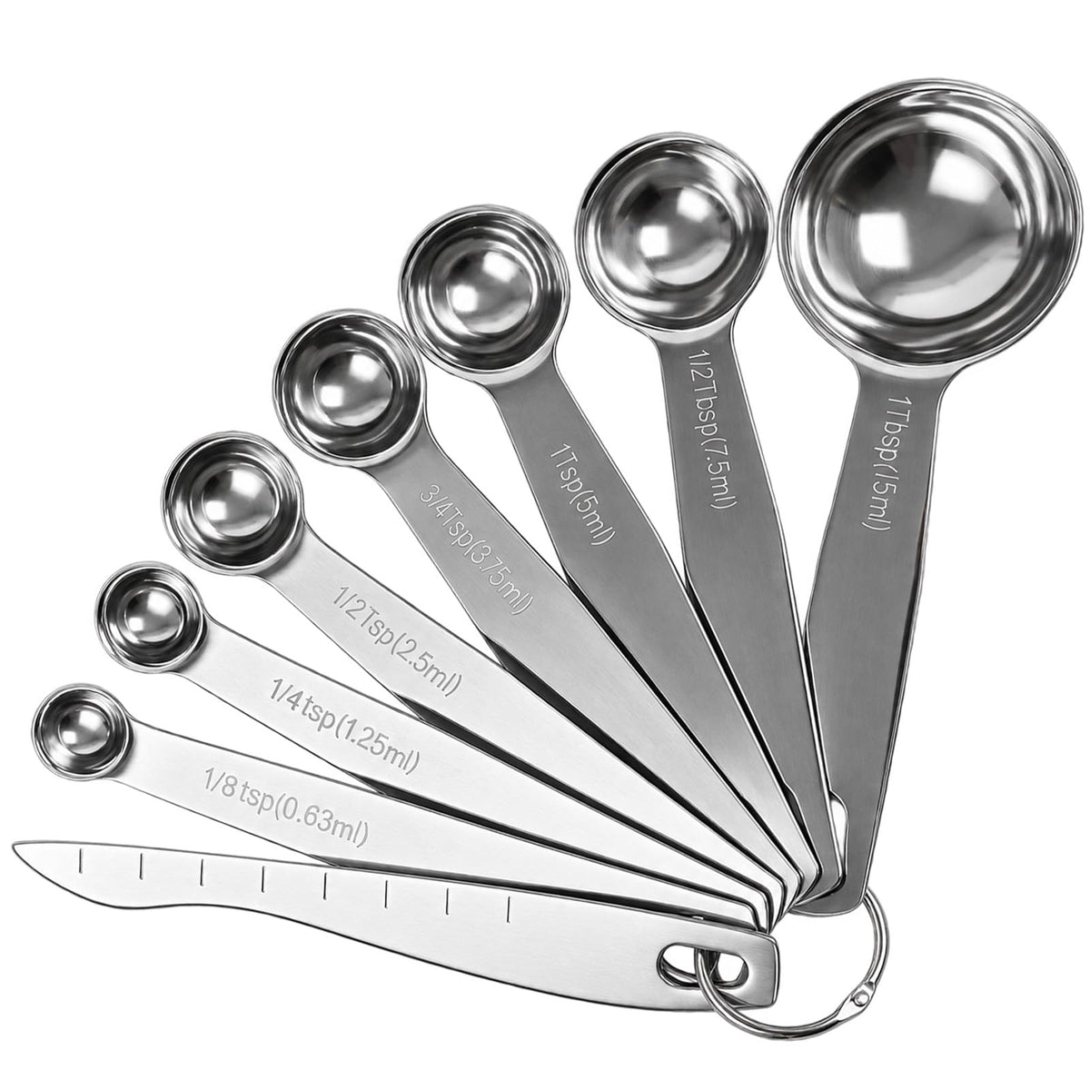 Measuring Spoons, 8-Piece Heavy Duty Stainless Steel Measuring Spoons Set