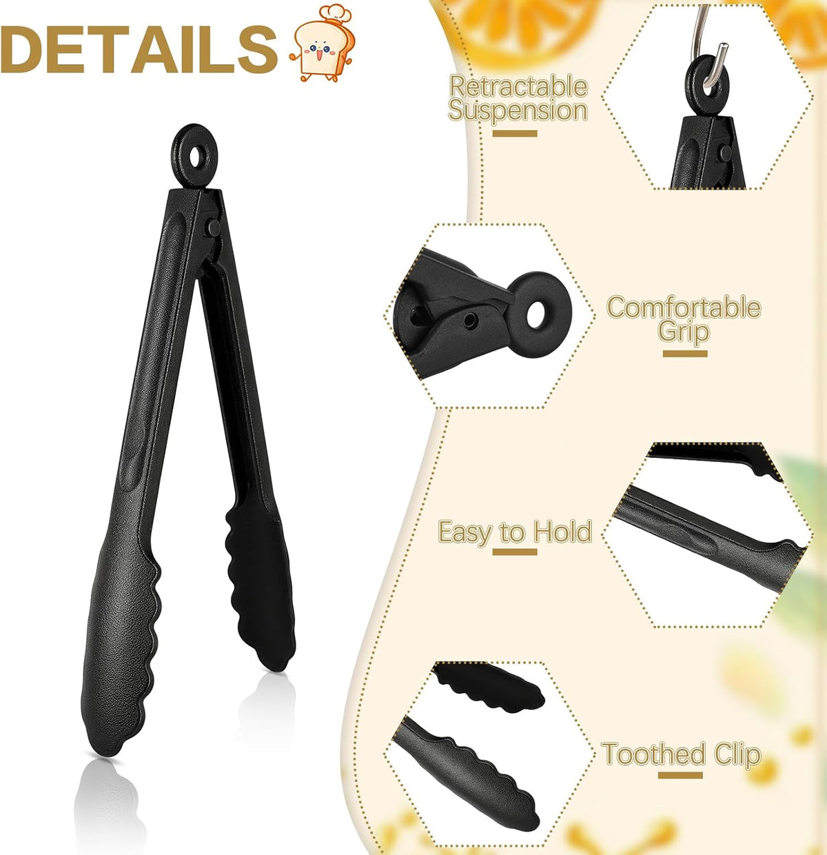 30Pc Plastic Disposable Serving Tongs, 11-Inch Heavy Duty, Locking
