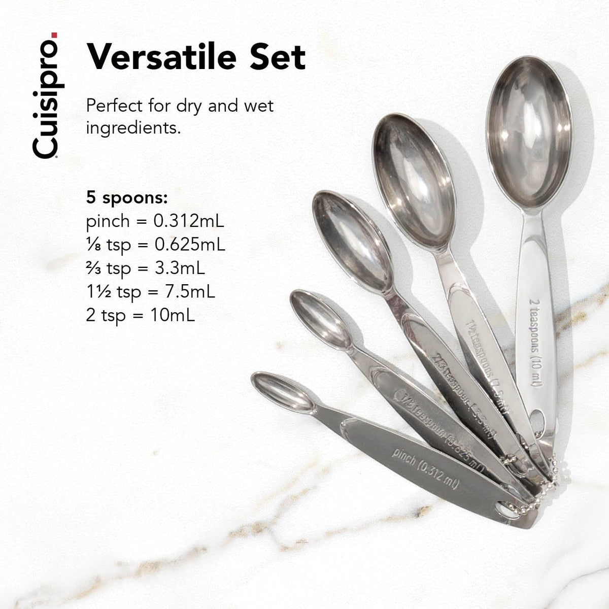 CUISIPRO Odd-Size Measuring Spoon SS 5pc Set