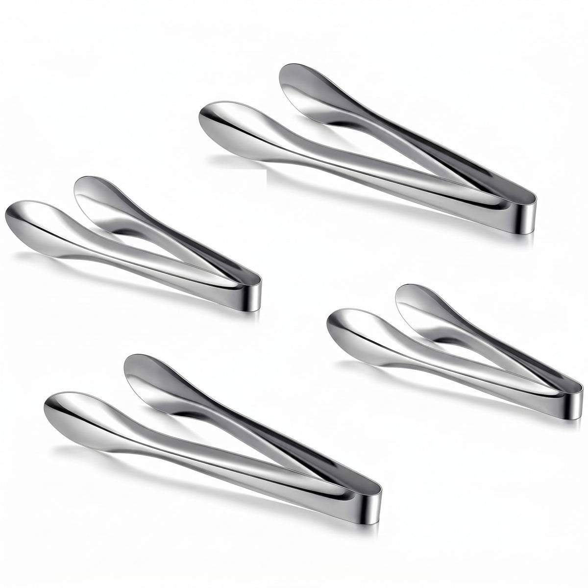 2 Pack Silver Polished Serving Tongs 6 Inch,9 Inch