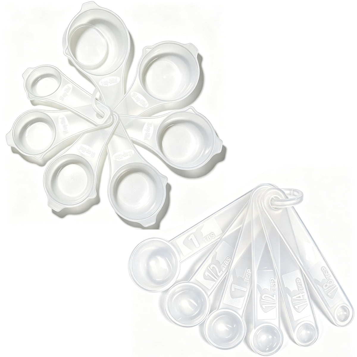 Plastic Measuring Spoons 8-Piece,Assorted Colors