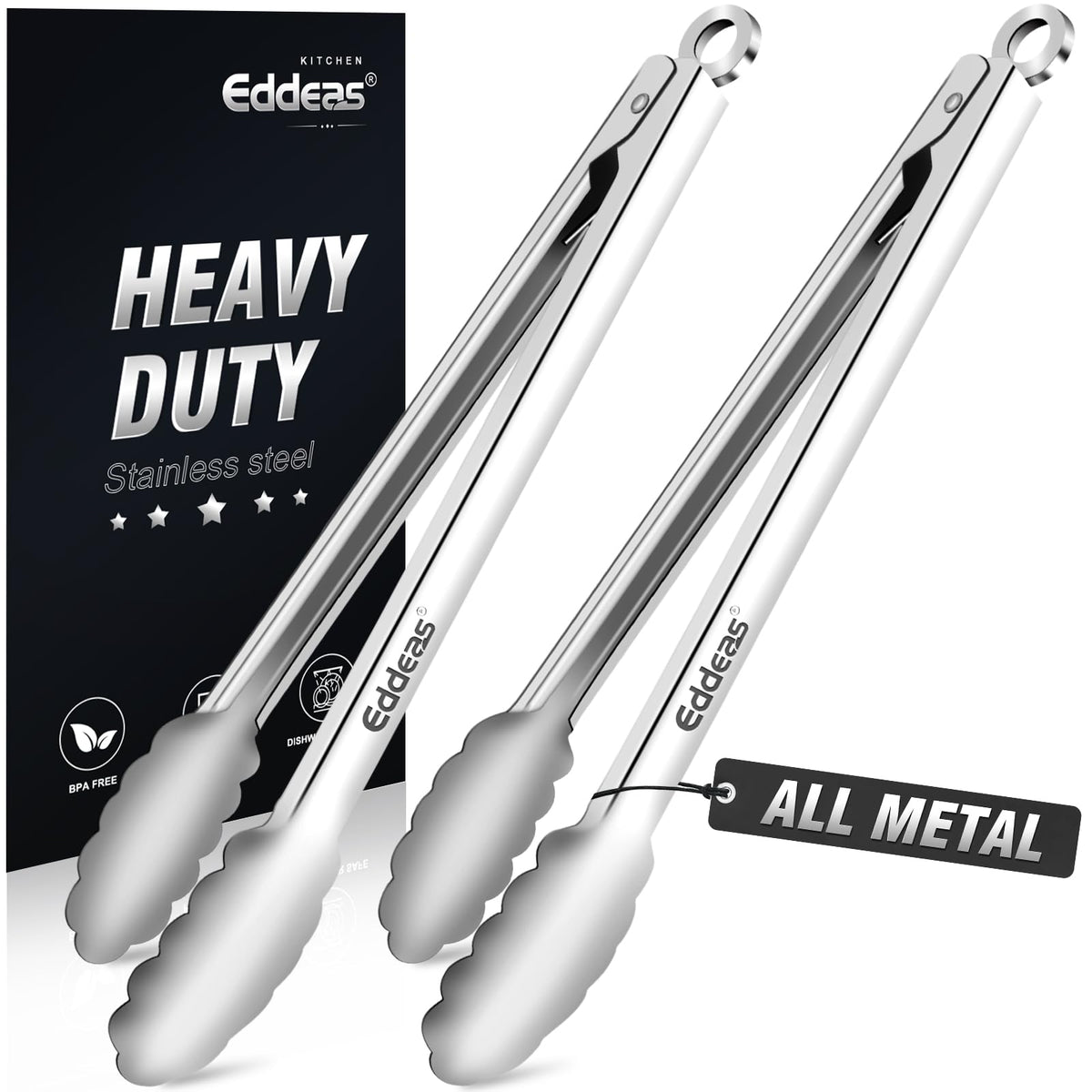 Tongs For Cooking Up to 600 °F Metal Kitchen Tongs 3PCS 7,9,12 Inch