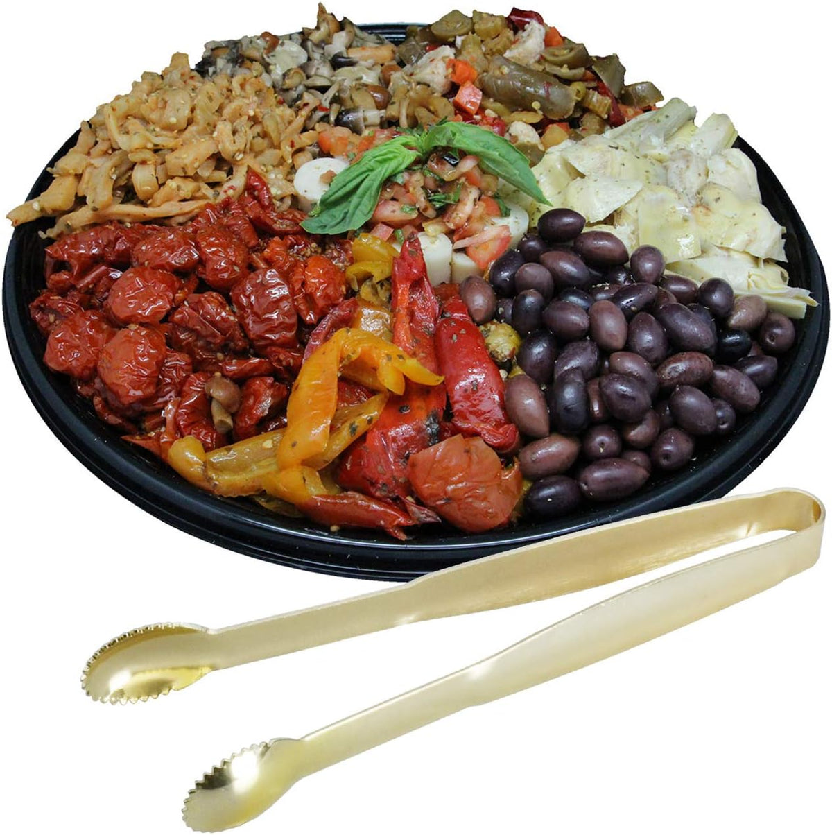 HINMAY Mini Appetizer Tongs 5.75" Stainless Steel Tongs, Set of 4 (Gold)