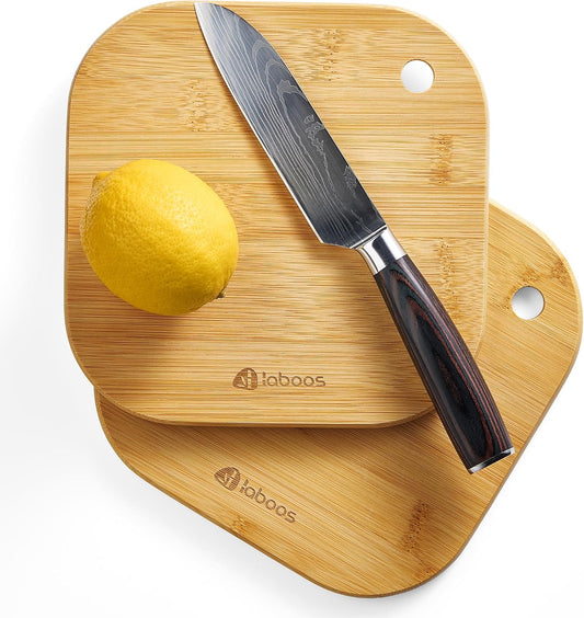 Home Mini Cutting Board Small Fruit Cutting Board Solid Bamboo Wood Board for Baby Infant dormitoryISet of 2