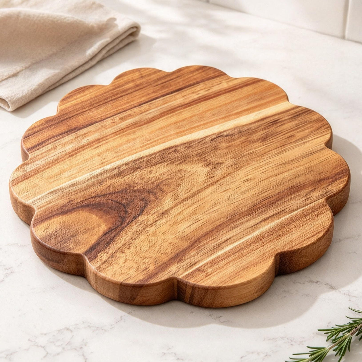 Small Acacia Wood Cutting Board with Handle, Wood Cutting Board for Kitchen