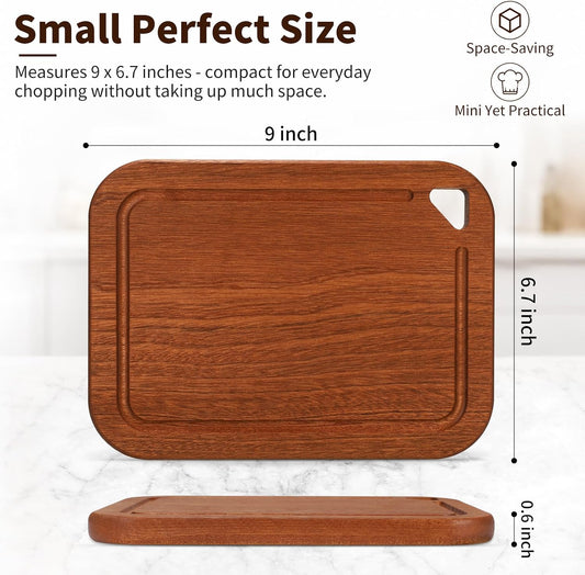 Small Ebony Wood Cutting Boards for Kitchen with Juice Groove
