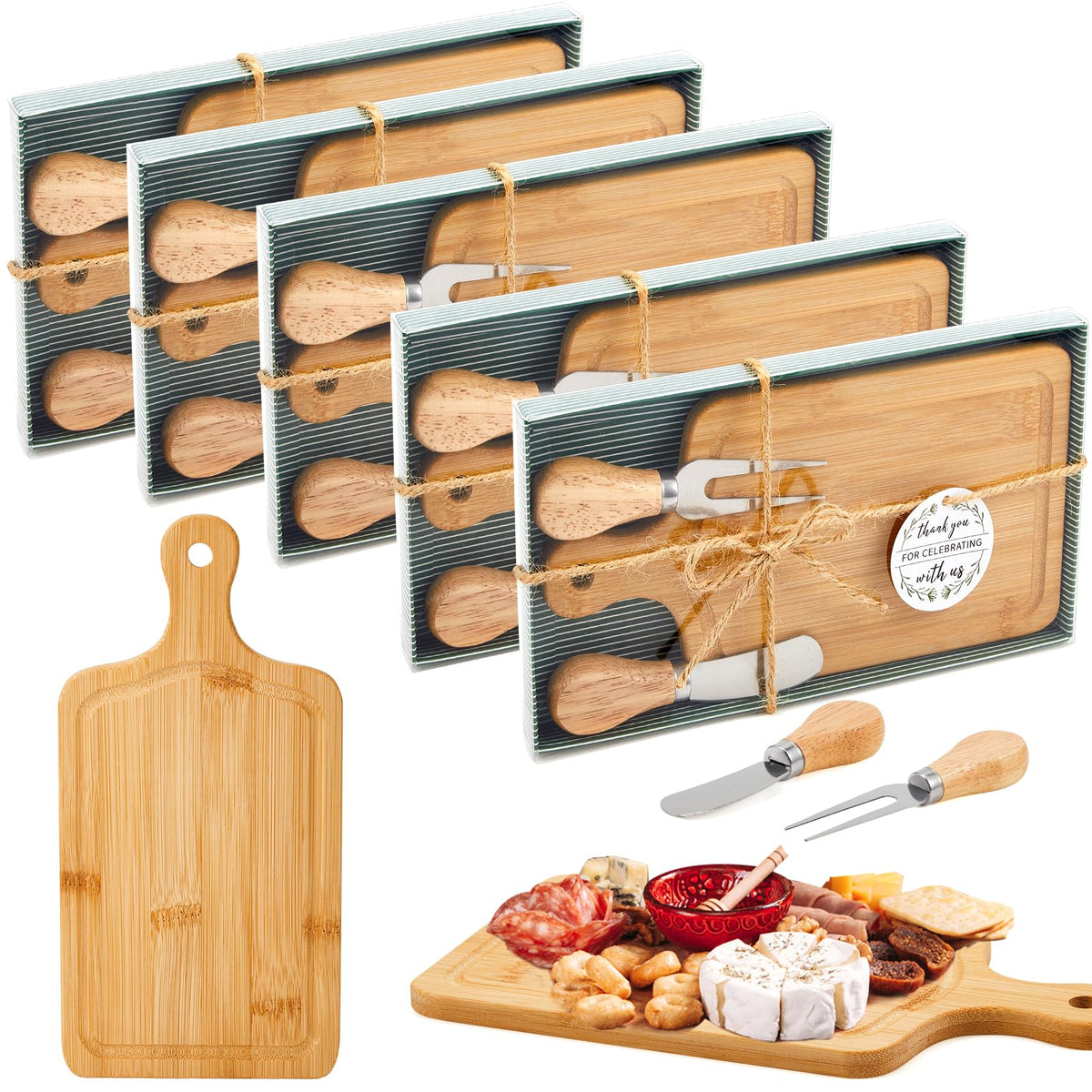 Ziliny 1 Sets Baby Shower Prizes Mini Charcuterie Board, Acacia Wood