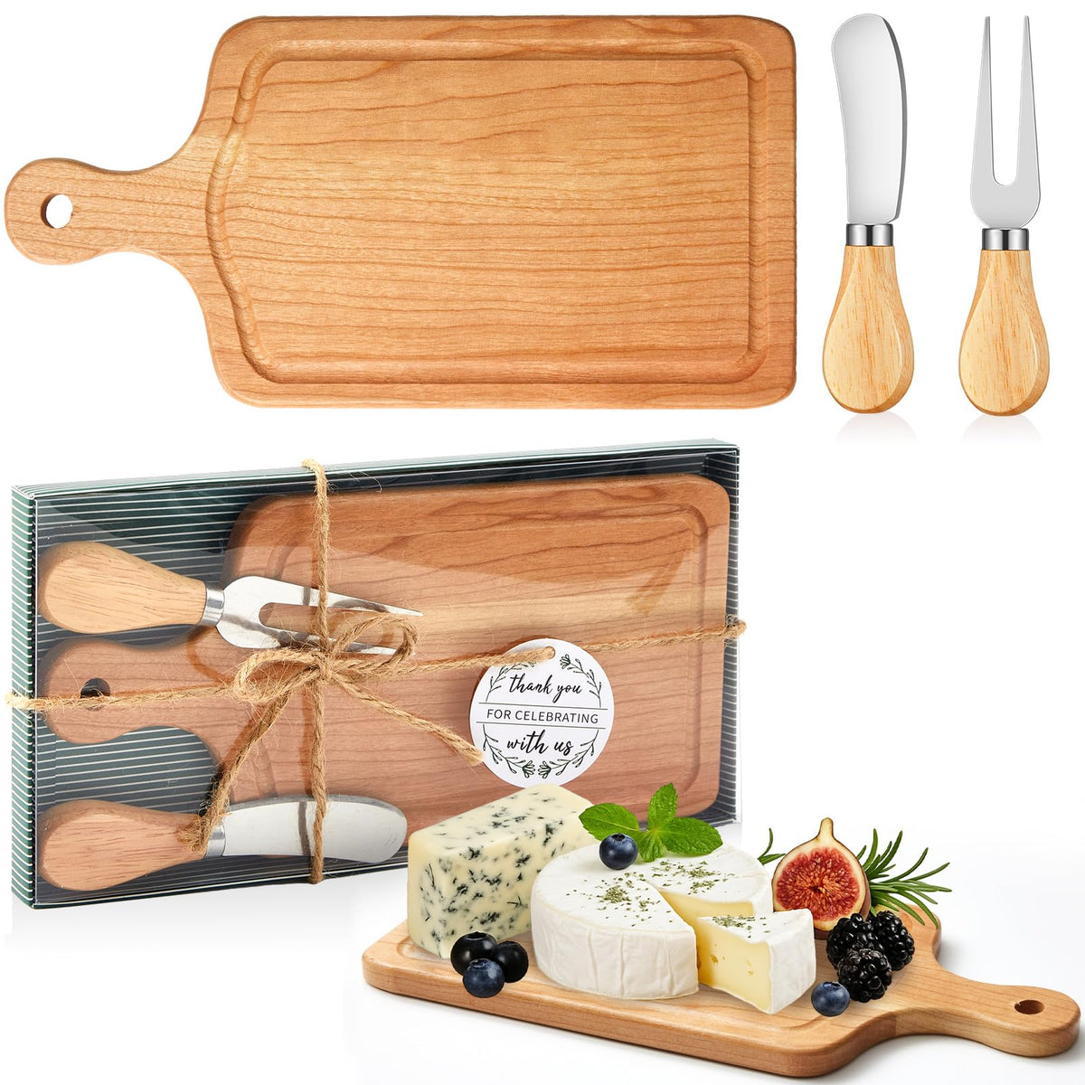 Ziliny 1 Sets Baby Shower Prizes Mini Charcuterie Board, Acacia Wood