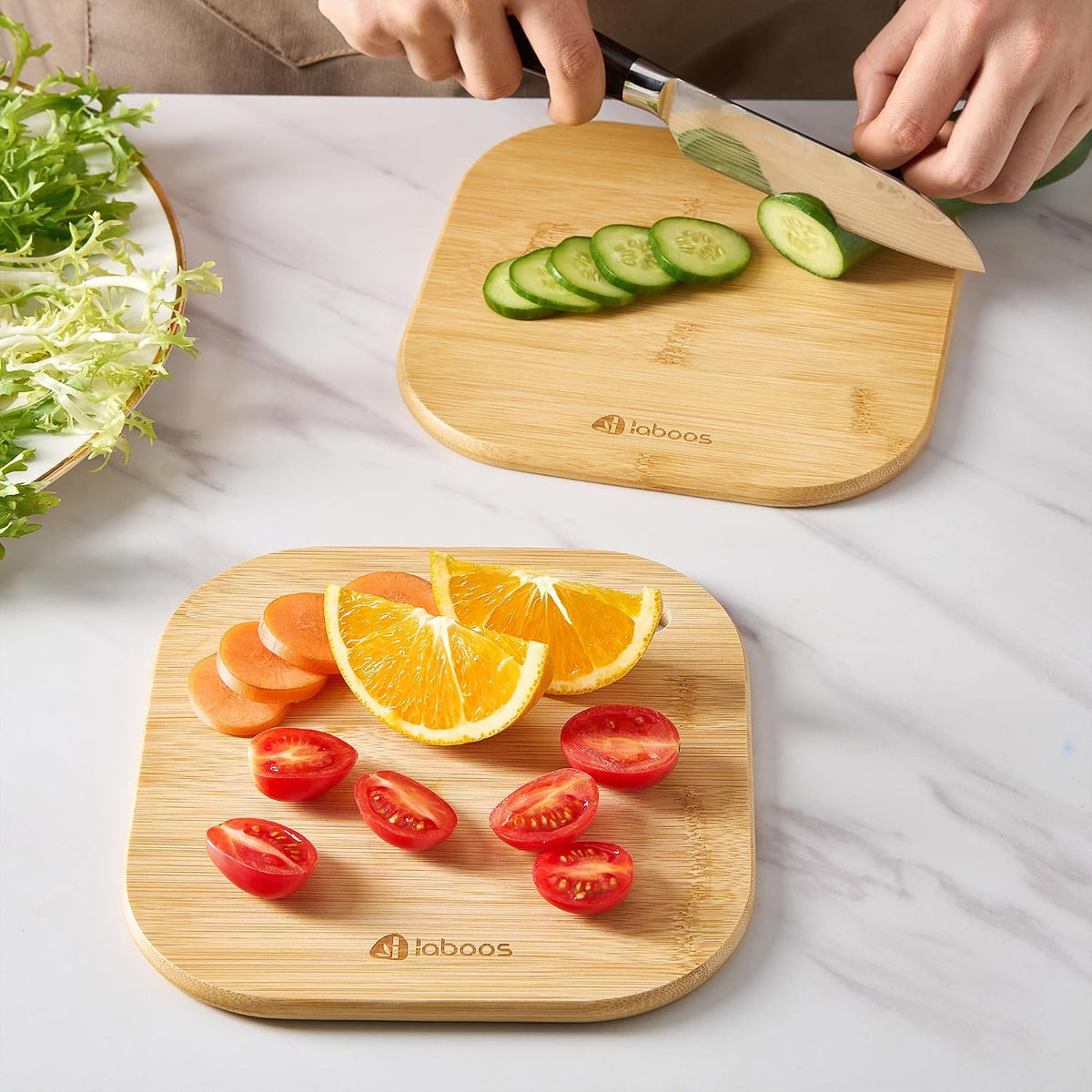 Home Mini Cutting Board Small Fruit Cutting Board Solid Bamboo Wood Board for Baby Infant dormitoryISet of 2