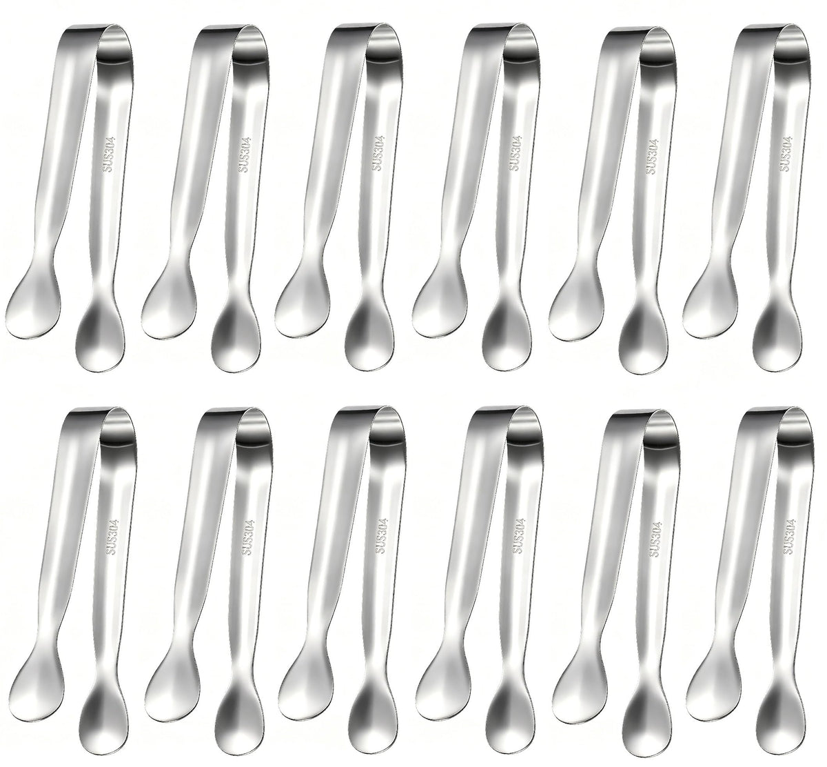 HOTEC 12Pcs Mini Gold Tongs for Serving, 4.3" Small tongs Stainless Steel Sugar Tongs for Coffee Bar, Tea Party, Appetizers, Desserts, Buffet and Ice Bucket Food-Grade & Dishwasher Safe