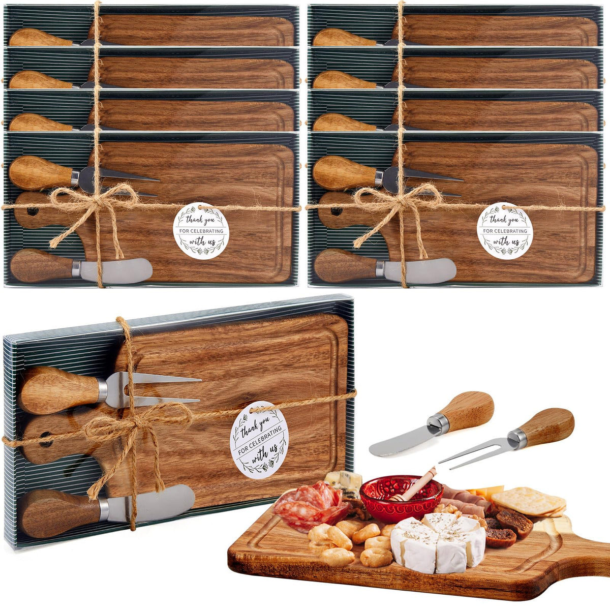 Ziliny 1 Sets Baby Shower Prizes Mini Charcuterie Board, Acacia Wood