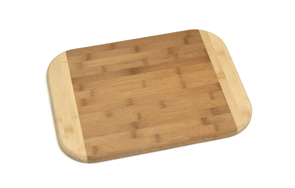 Lipper International Bamboo Wood Two-Tone Kitchen Cutting and Serving Board, Small, 7 3/4" x 6" x 1/4", Set of 2