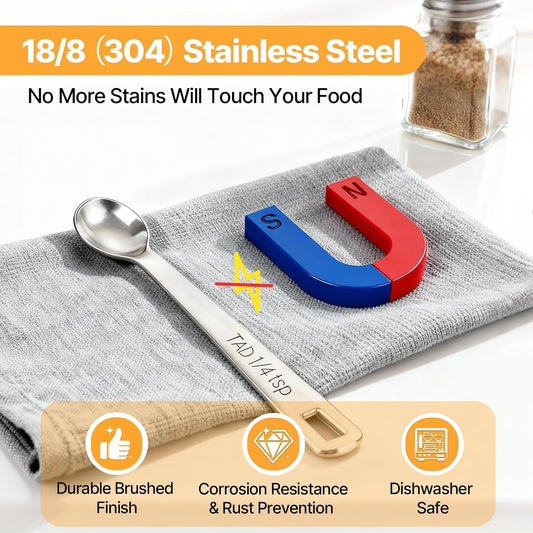 18/8(304) Mini Measuring Spoon Set, Small Teaspoon for Tiny Measurement