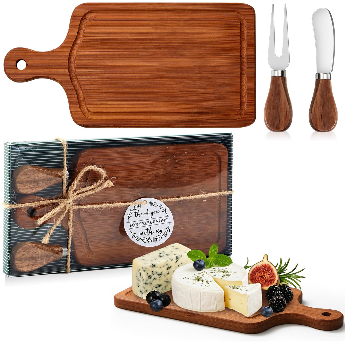 Ziliny 1 Sets Baby Shower Prizes Mini Charcuterie Board, Acacia Wood