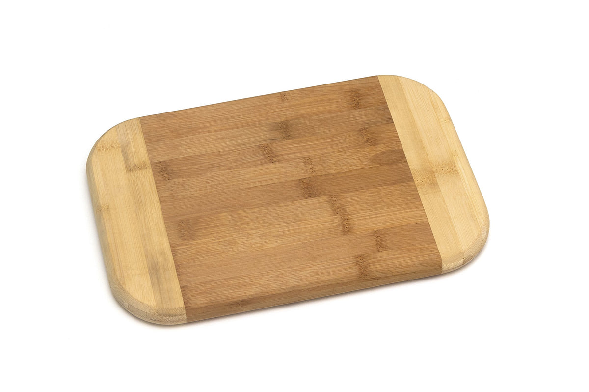 Lipper International Bamboo Wood Two-Tone Kitchen Cutting and Serving Board, Small, 7 3/4" x 6" x 1/4", Set of 2