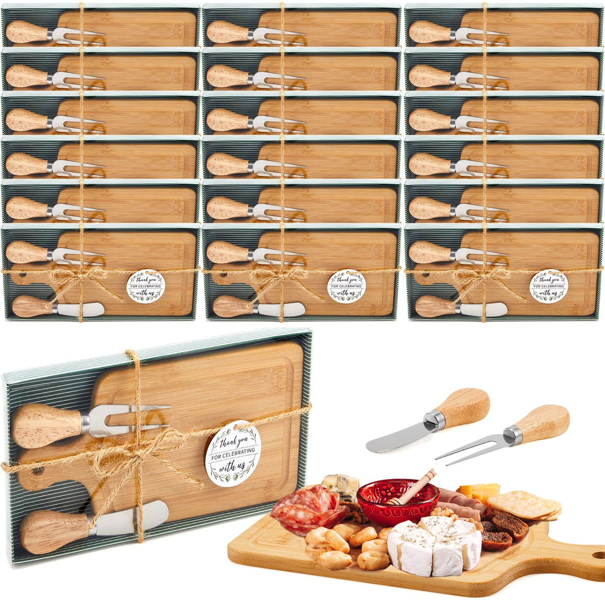 Ziliny 1 Sets Baby Shower Prizes Mini Charcuterie Board, Acacia Wood